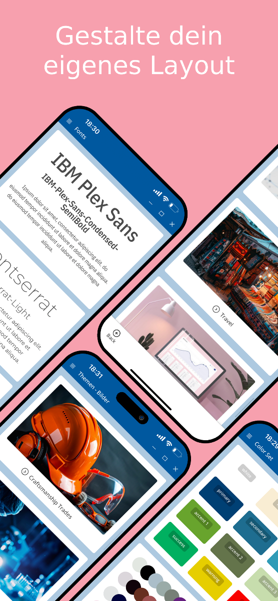 Eigenes Layout gestalten in der Website Builder App – Smartphone